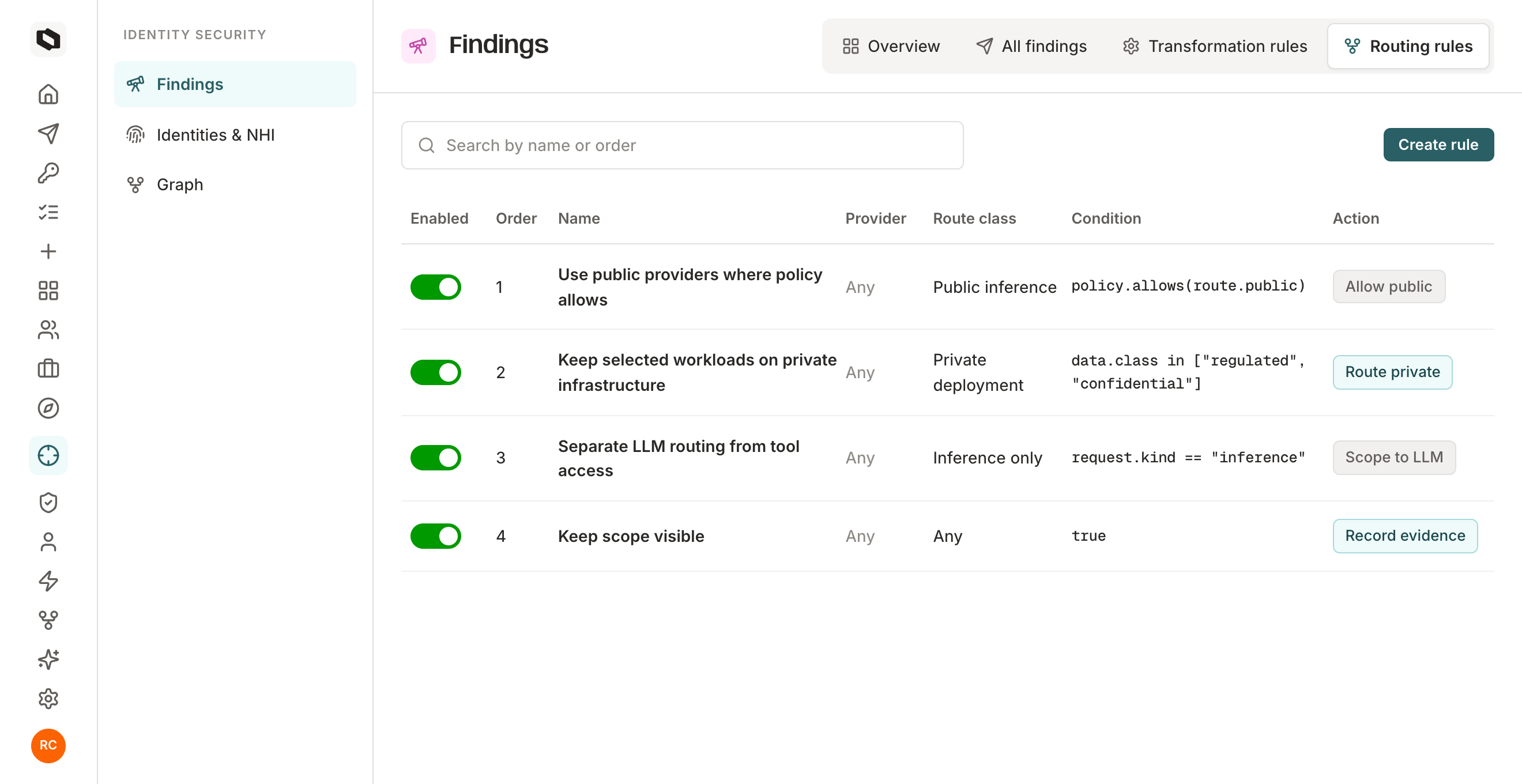 Route traffic based on data, use case, or cost