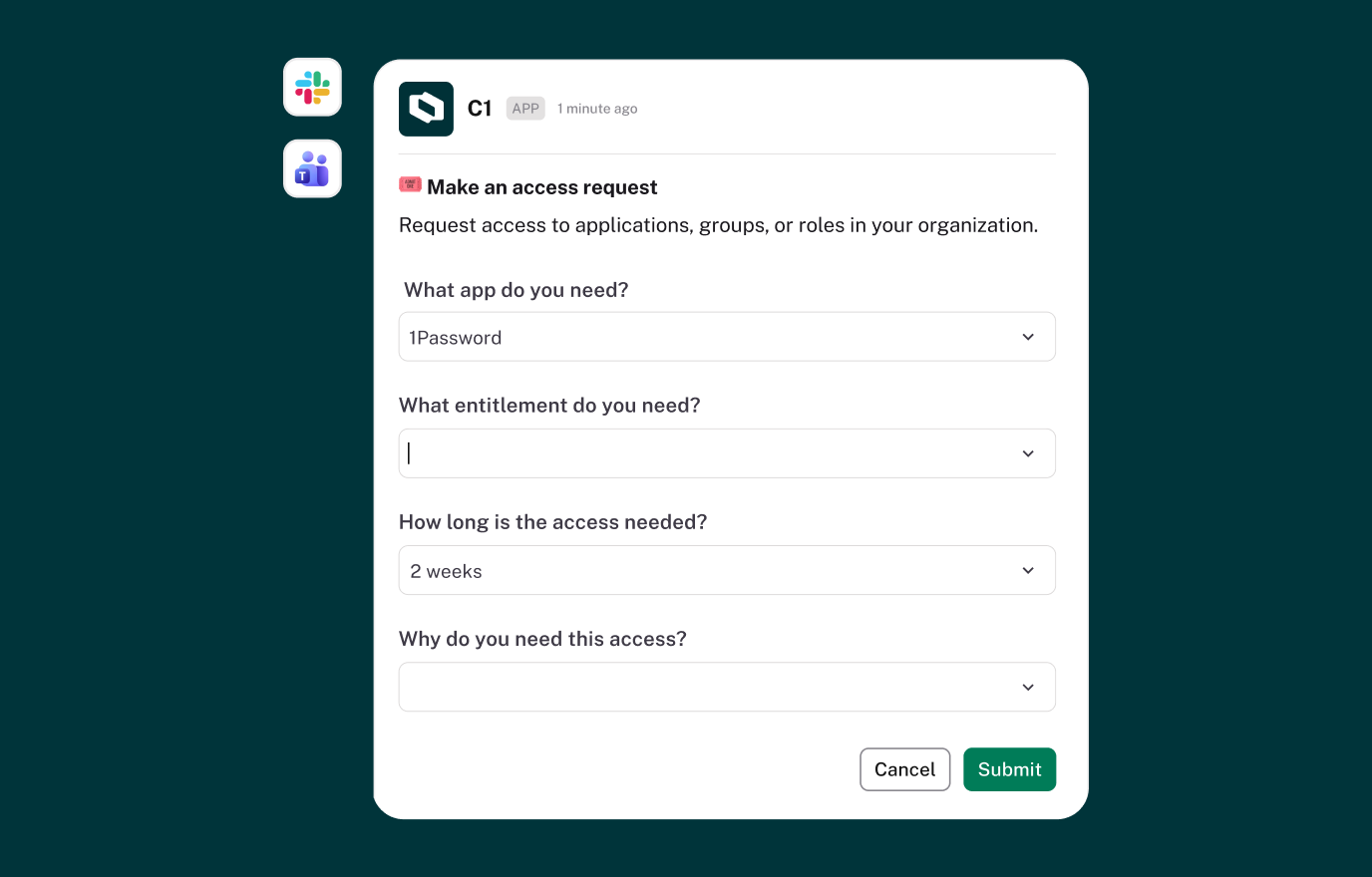 Give users and agents on-demand JIT access in seconds