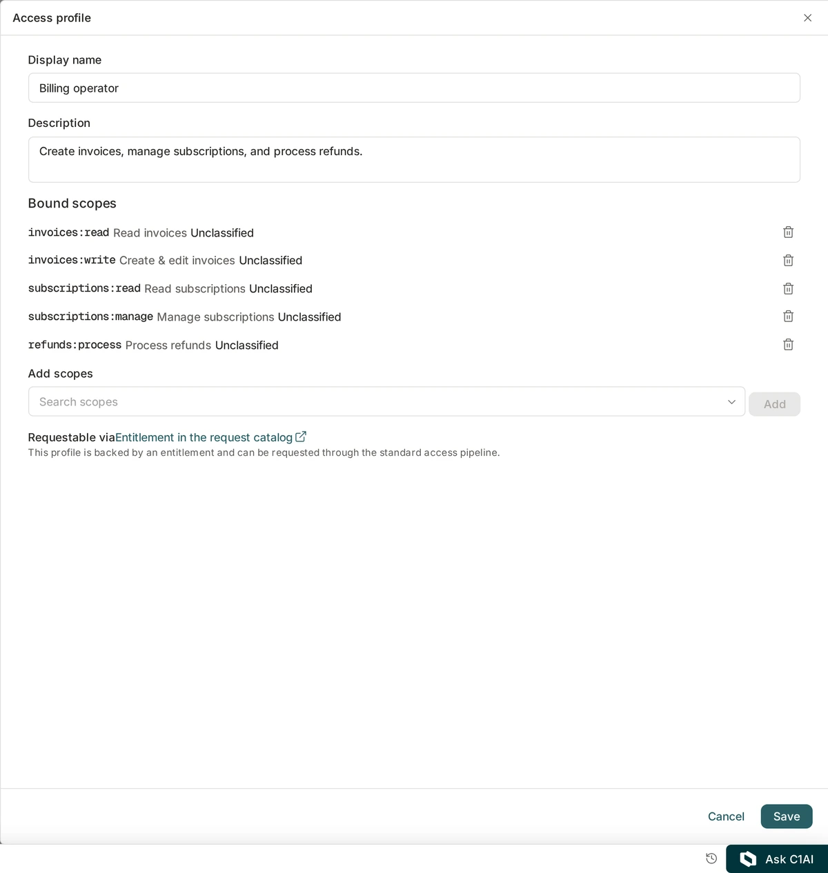 Define permissions for your AI-built apps