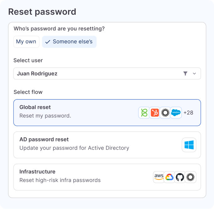Scale password resets and management