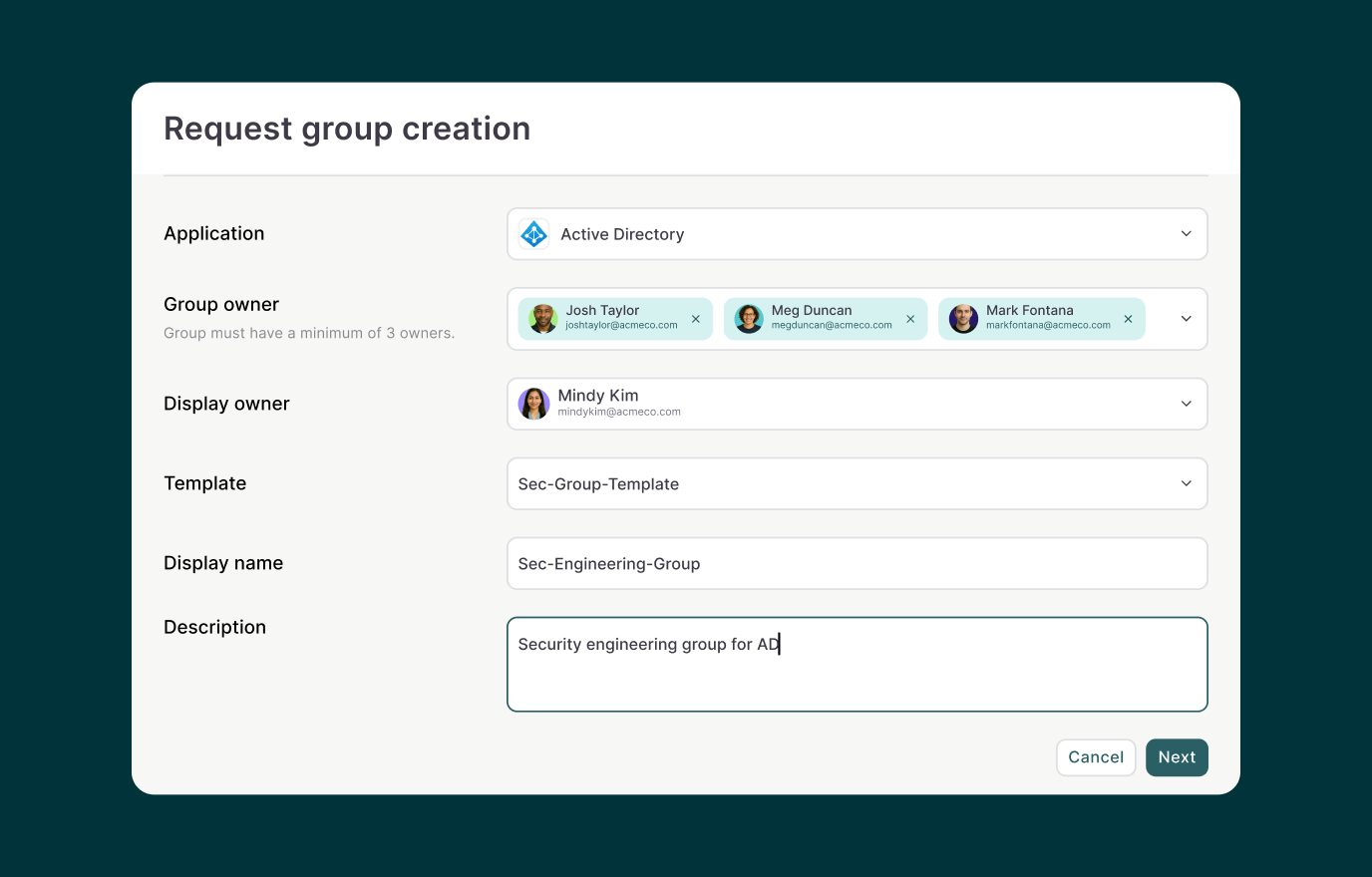 Delegate group management