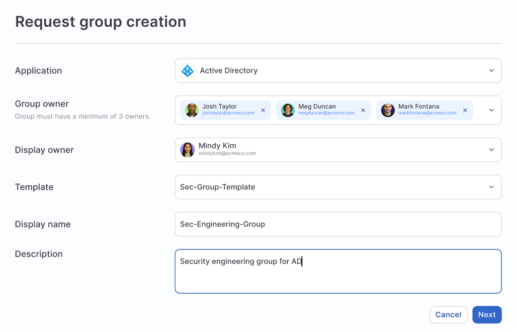 Delegate group management