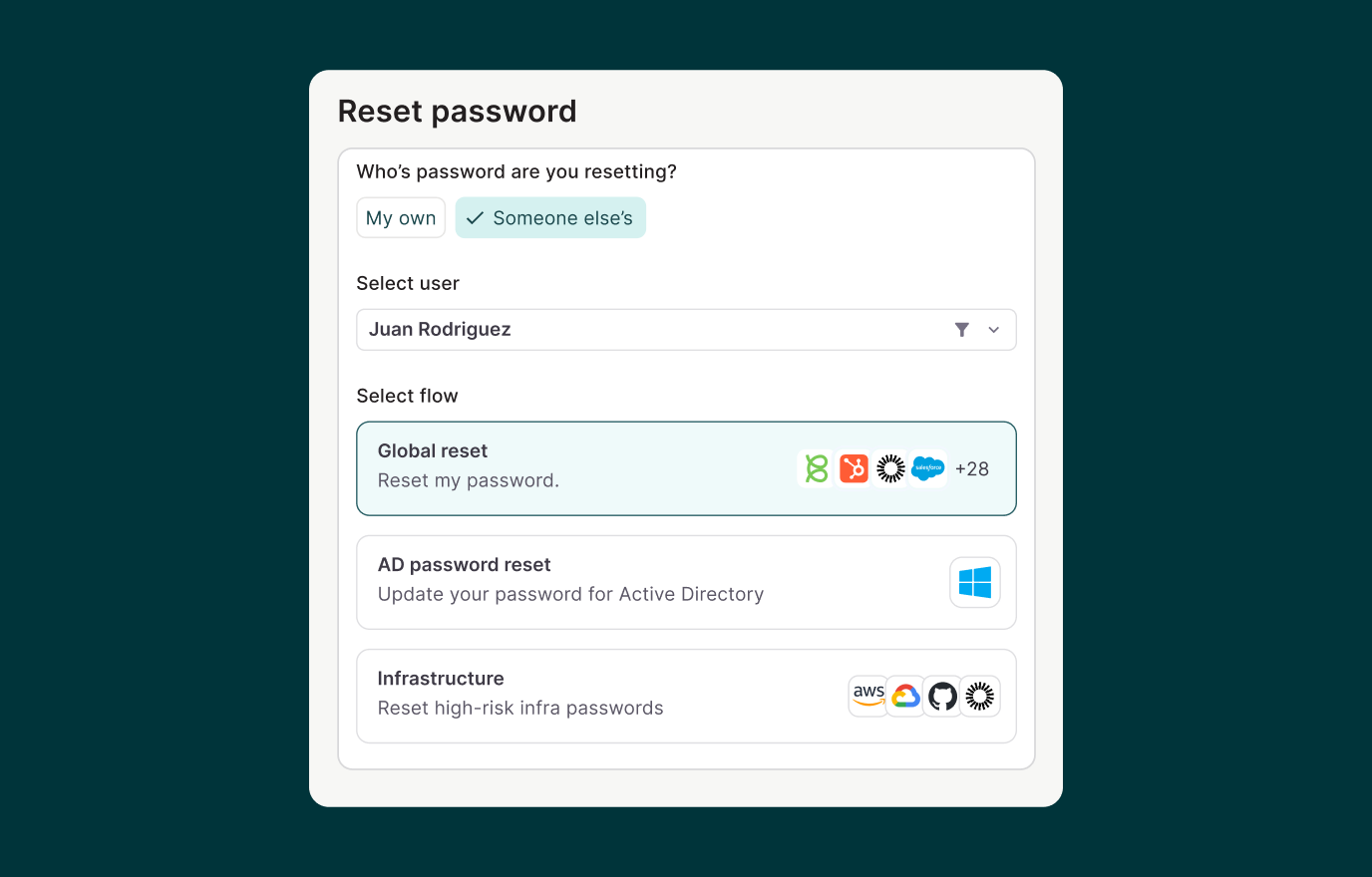 Scale password resets and management